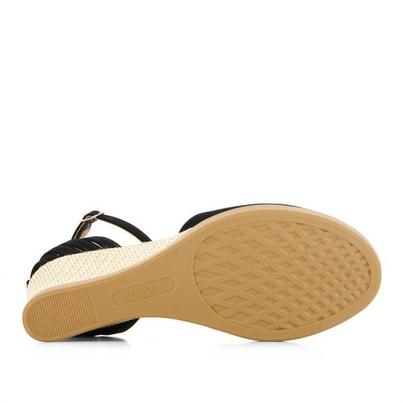 NEW ANDREA women's wedge ankle strap espadrilles in black - Picture 5 of 5